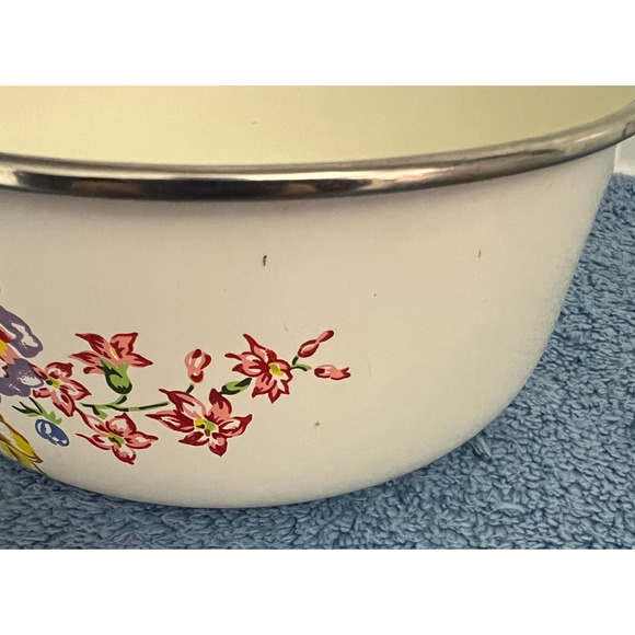 Vintage 1980's Kobe Porcelain Enamelware Set of 3 Nesting Bowls - Picture 6 of 6